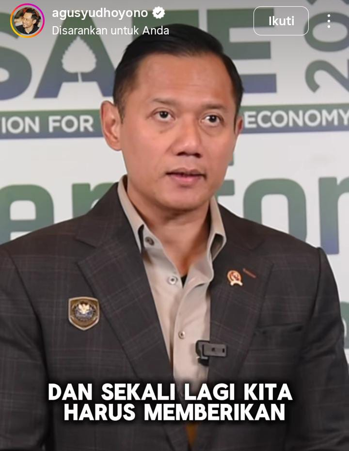 Menteri Koordinator Bidang Infrastruktur Dan Pembangunan Kewilayahan, Agus Harimurti Yudhoyono (AHY)