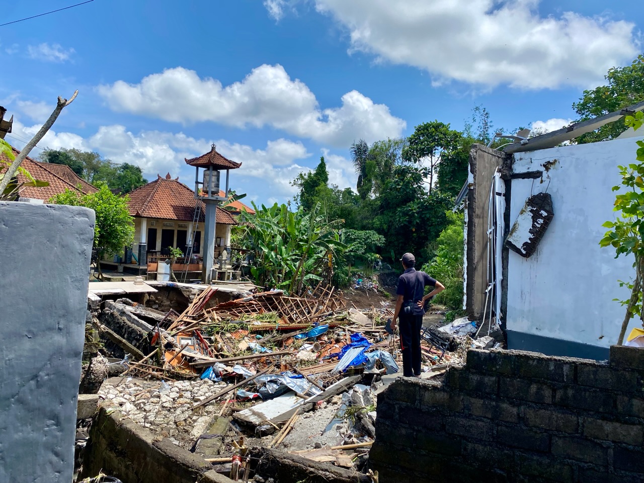 Kondisi Perumahan Permata Residence, Kelurahan Mengwitani, Mengwi pasca diterjang banjir, Rabu (10/9).