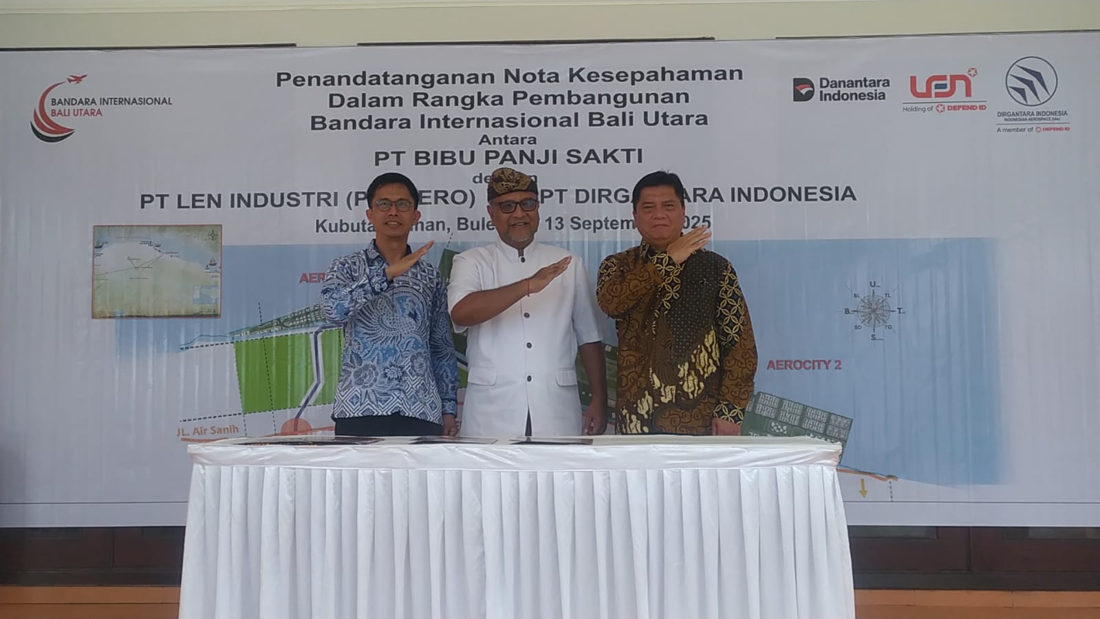 Penandatanganan MoU PT BIBU Panji Sakti dengan PT LEN Industri dan PT Dirgantara Indonesia