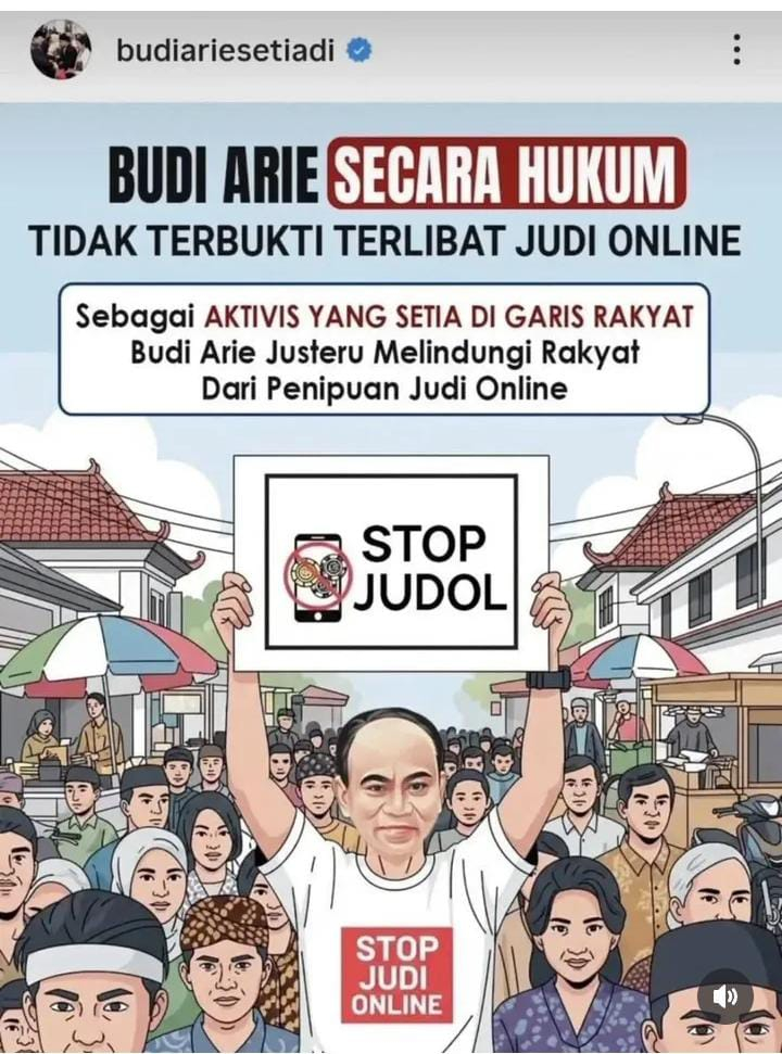 Budi Arie memposting sebuah poster yang menyatakan dirinya tak terlibat judi online
