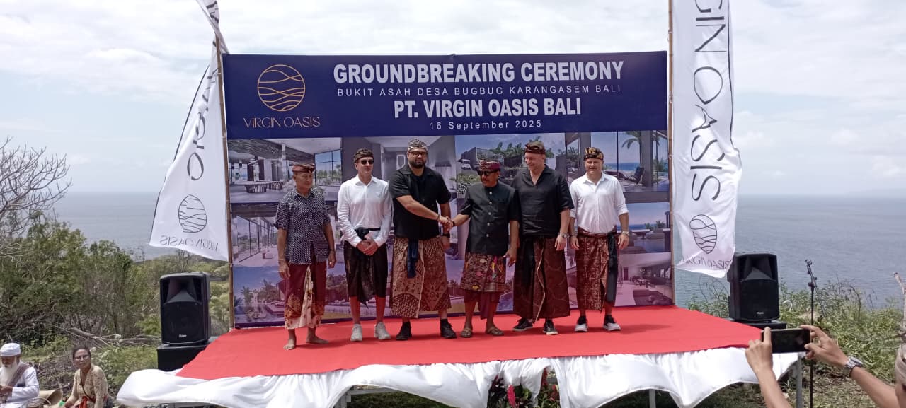 Groundbreaking ceremony pembangunan resort di Bukit Asah, Bugbug. (Bali Express/Istimewa)