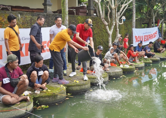 MERIAH : Lomba Mancing Bali Express di kolam pancing Nirmala di Banjar Lepang, Desa Lepang, Kecamatan Banjarangkan, Klungkung, mendadak ramai pada Minggu (21/9/2025).