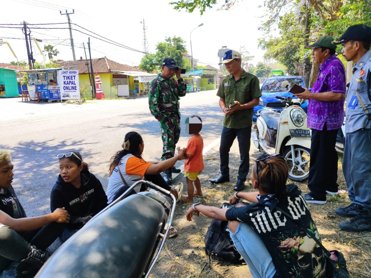 Anak jalanan yang berhasil diamankan petugas di Kelurahan Gilimanuk, Kecamatan Melaya, Jembrana, Selasa (23/9).
