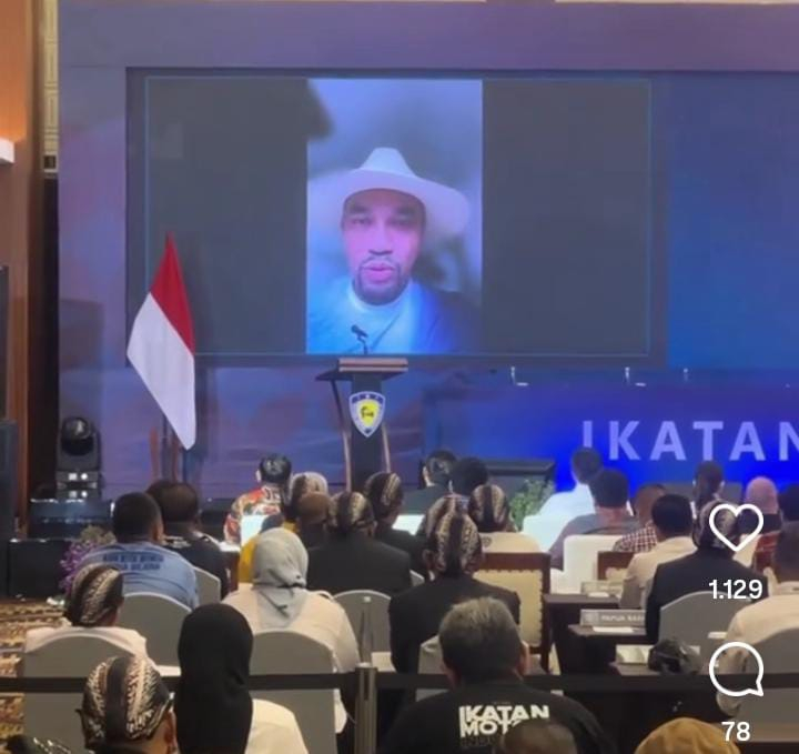 Ahmad Sahroni muncul dalam Musyawarah Nasional (Munas) X Ikatan Motor Indonesia (IMI) secara daring