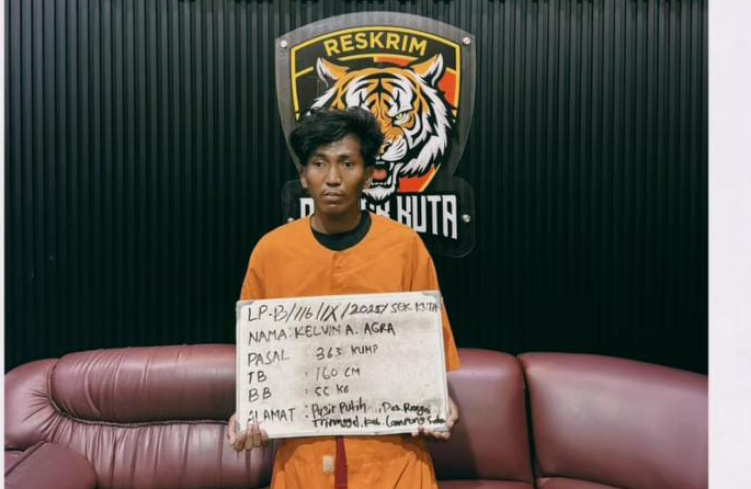 Seorang pria berinisial KAA (25) berhasil diamankan Polsek Kuta