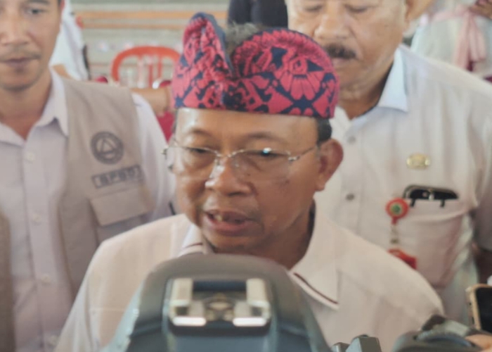 Gubernur Bali I wayan Koster saat ditemui di Gedung maria Tabanan, Kamis (2/10).