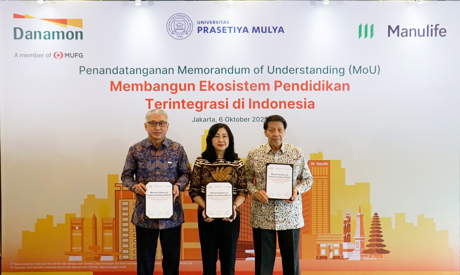 PT Bank Danamon Indonesia Tbk bersama PT Asuransi Jiwa Manulife Indonesia (Manulife Indonesia), dan Universitas Prasetiya Mulya menghadirkan Prasmul EduWealth&ndash;Premium Education Saving Plan.