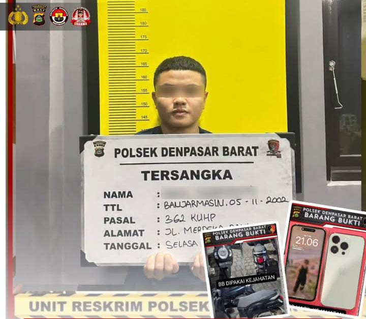 Pemuda diamankan Polsek Denpasar Barat usai diduga mencuri iphone di PS Store Denpasar
