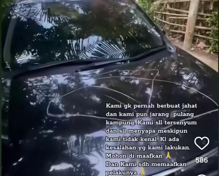 Mobil Warga Digores dengan Benda Tajam di Karangasem