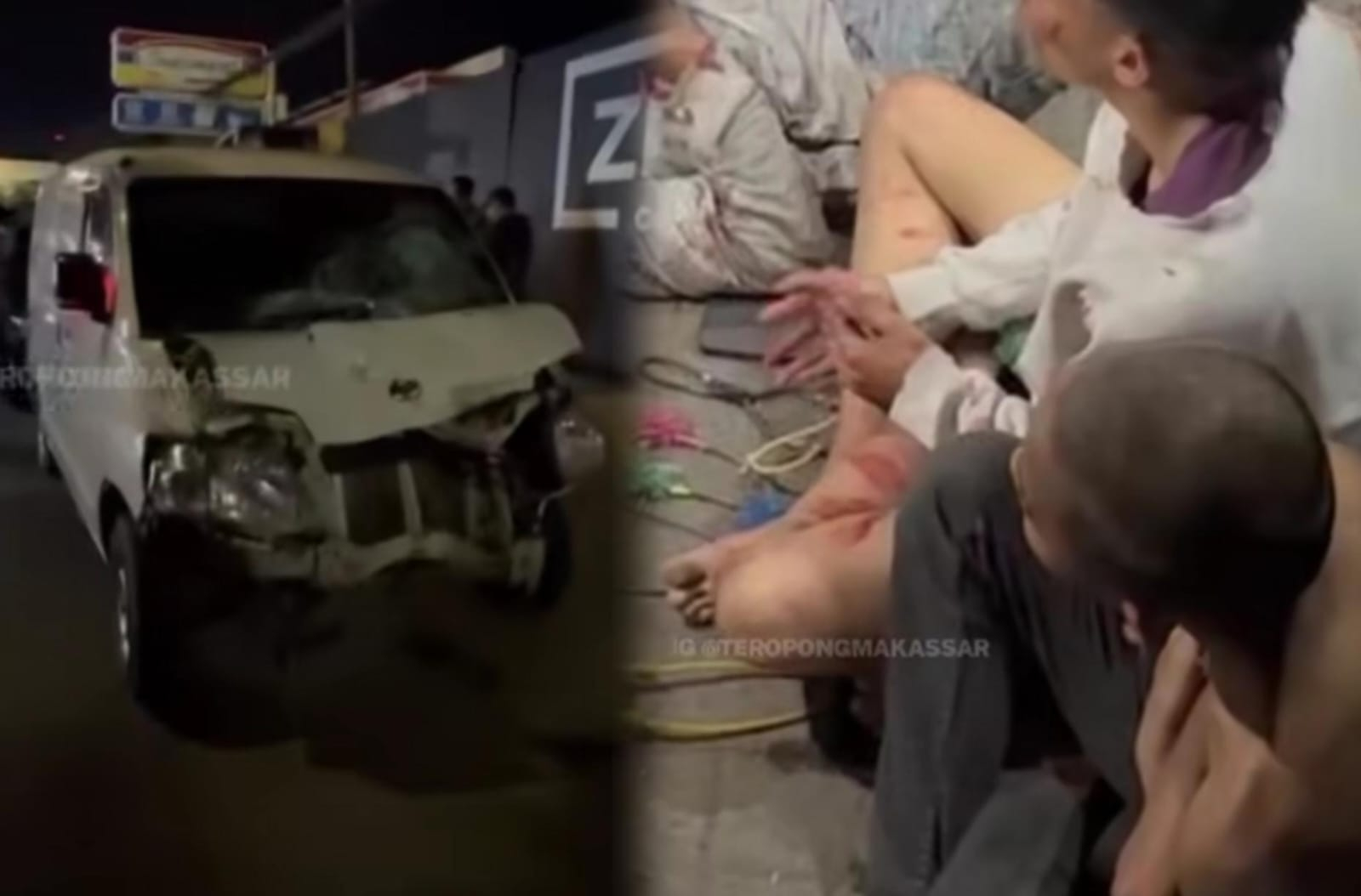 Tiga orang remaja yang diduga geng motor alami kecelakaan