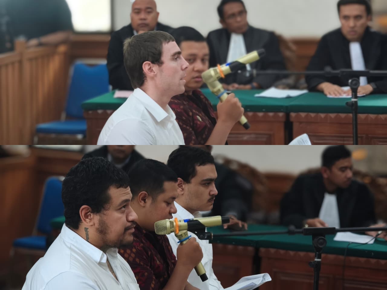 Terdakwa Mevlut Coskun, 22, Paea-I-Midelmore Tupou, 26, dan Darcy Francesco Jenson, 27, disidang secara terpisah di PN Denpasar. (Bali Express/I Gede Paramasutha)