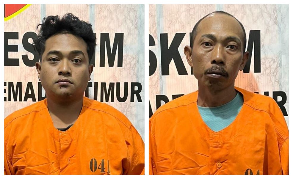 Dua pelaku pembacokan di Bedeng Milik PT. AKM yang menyebabkan satu buruh proyek tewas.