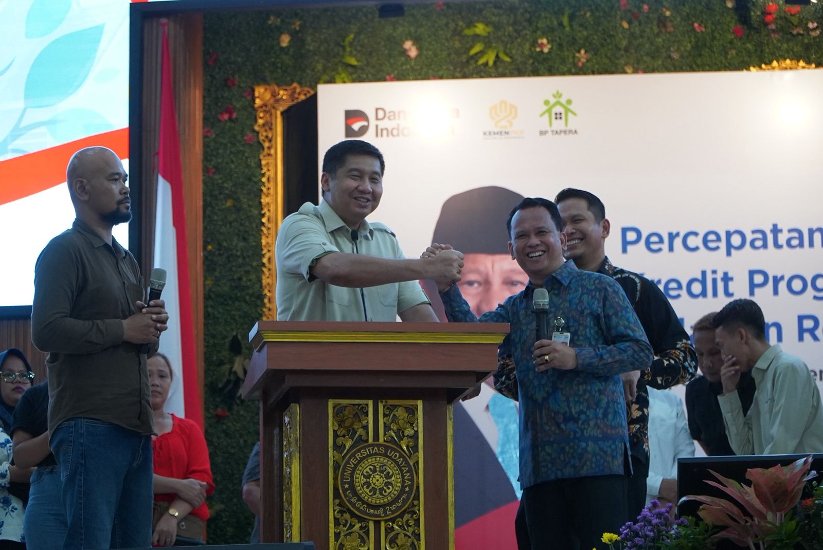 Menteri Perumahan dan Kawasan Permukiman, Maruarar Sirait saat menghadiri Sosialisasi KPP pada Selasa, (25/11) di Auditorium Widya Sabha, Universitas Udayana