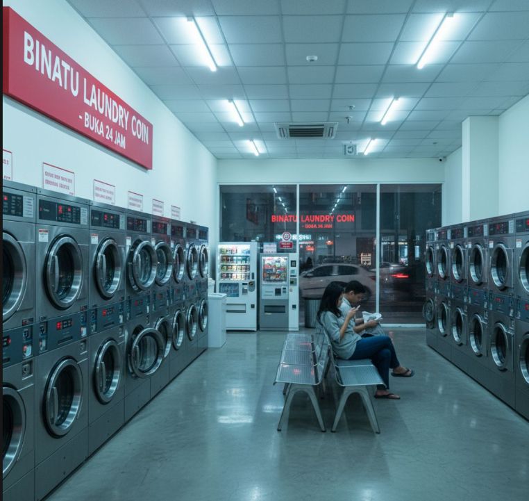 Ilustrasi usaha laundry koin.