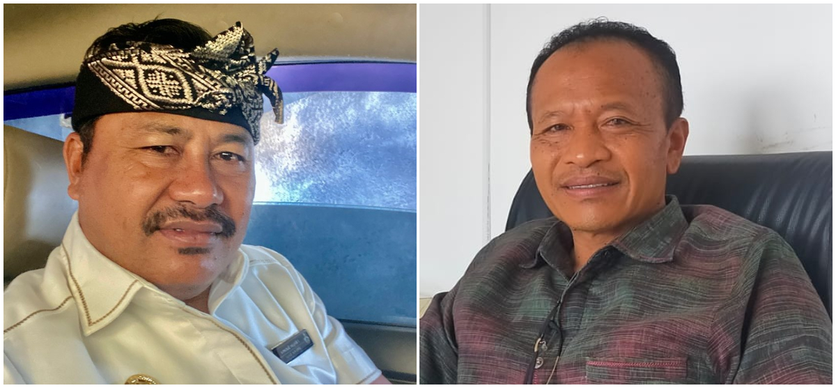 Anggota DPRD Bangli I Wayan Sutama (kiri) dan Ketua DPRD Bangli I Ketut Suastika.