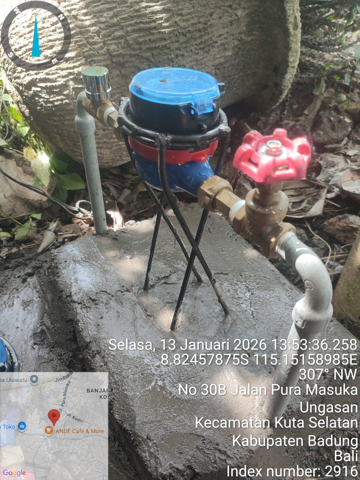 Salah satu water meter PDAM Badung yang telah diganti setelah adanya kehilangan.