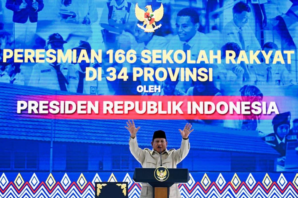 Presiden Prabowo Subianto menyampaikan bahwa kehadiran 166 Sekolah Rakyat merupakan langkah awal dari target besar pemerintah hingga tahun 2029