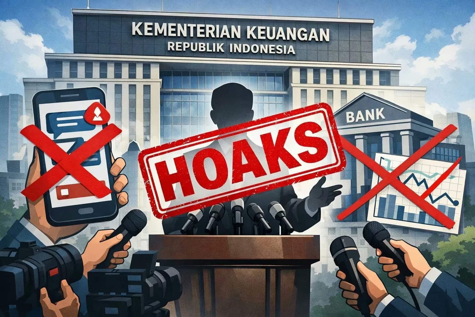 Ilustrasi informasi hoax.