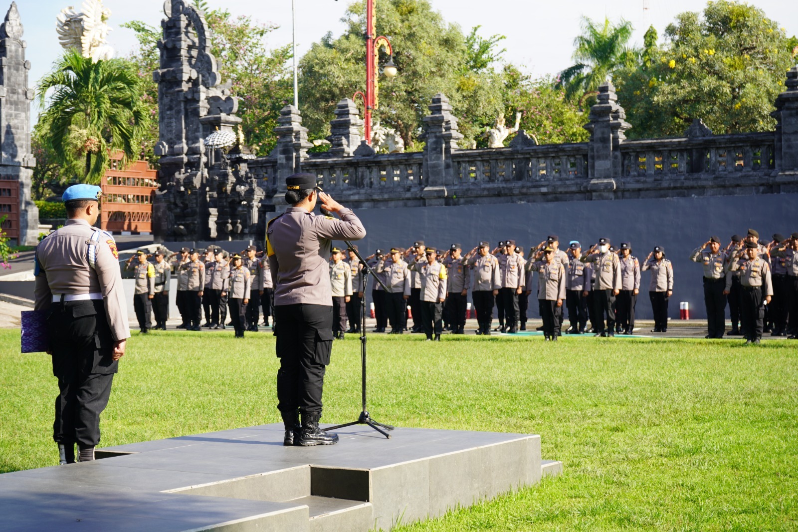 APEL : Apel Pagi PNPP Polres Gianyar.