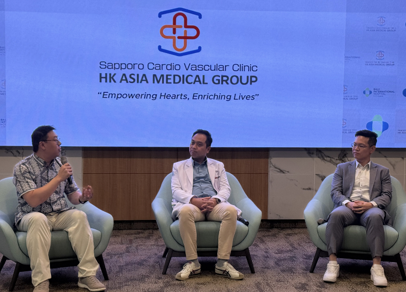 LAYANAN: Konferensi pers Sapporo Cardio Vascular Clinic (SCVC), pusat layanan kardiovaskular yang berada di bawah Hong Kong Asia Medical Group (HKAMG), bekerja sama dengan Bali International Hospital 