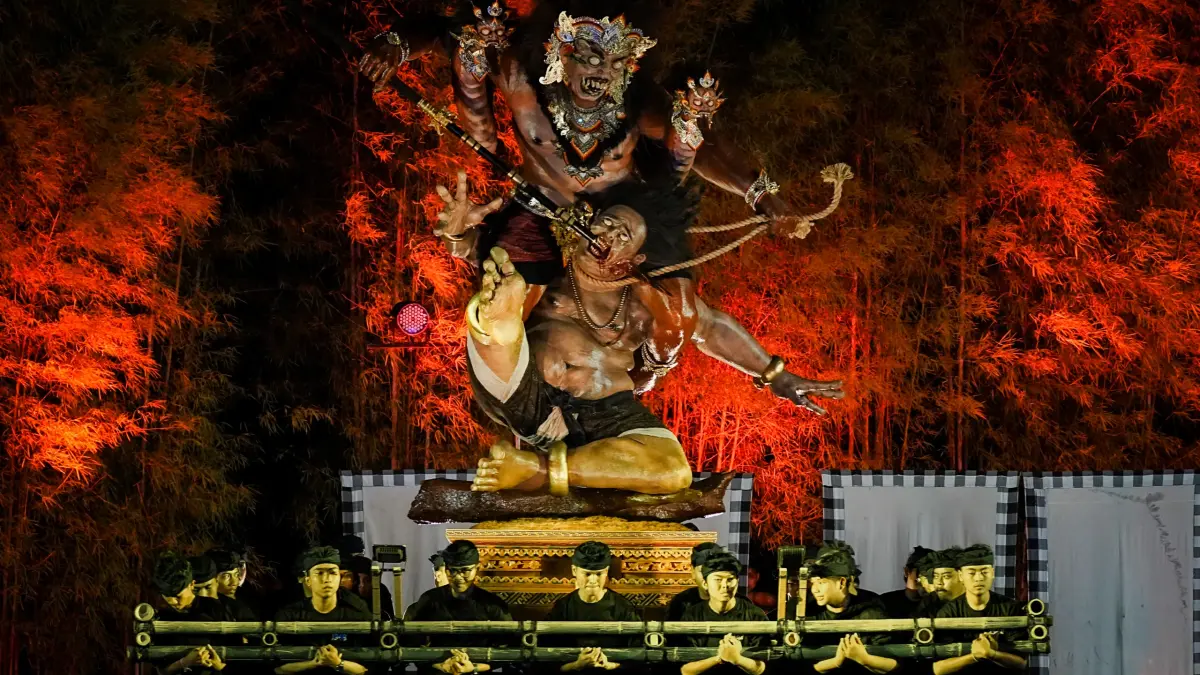 Salah satu finalis lomba ogoh-ogoh yang tampil dalam Badung Caka Fest 2026, di area Balai Budaya Giri Nata Mandala, Puspem Badung, belum lama ini. (Istimewa)