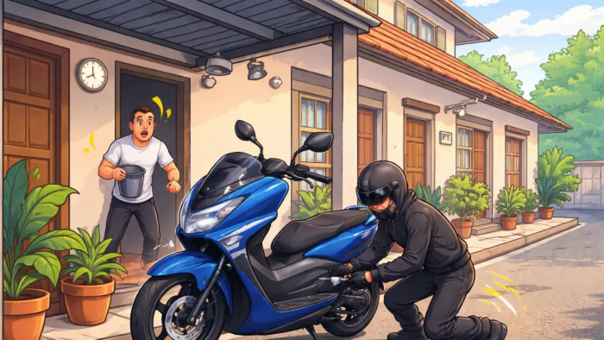 Ilustrasi pencurian sepeda motor di rumah kos, Desa Pemaron, Buleleng
