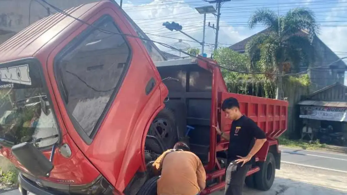 Polres Klungkung mengamankan truk yang sebelumnya dibawa kabur Joko. (Humas Polres Klungkung)