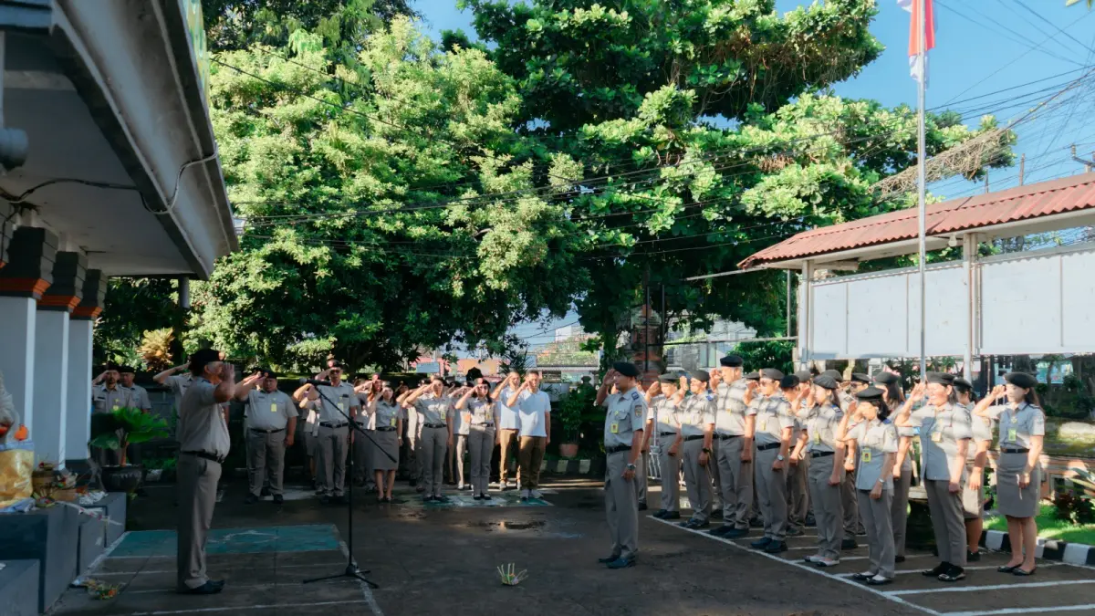 Kantor pertanahan kabupaten klungkung kembali melaksanakan apel rutin pada hari Senin 