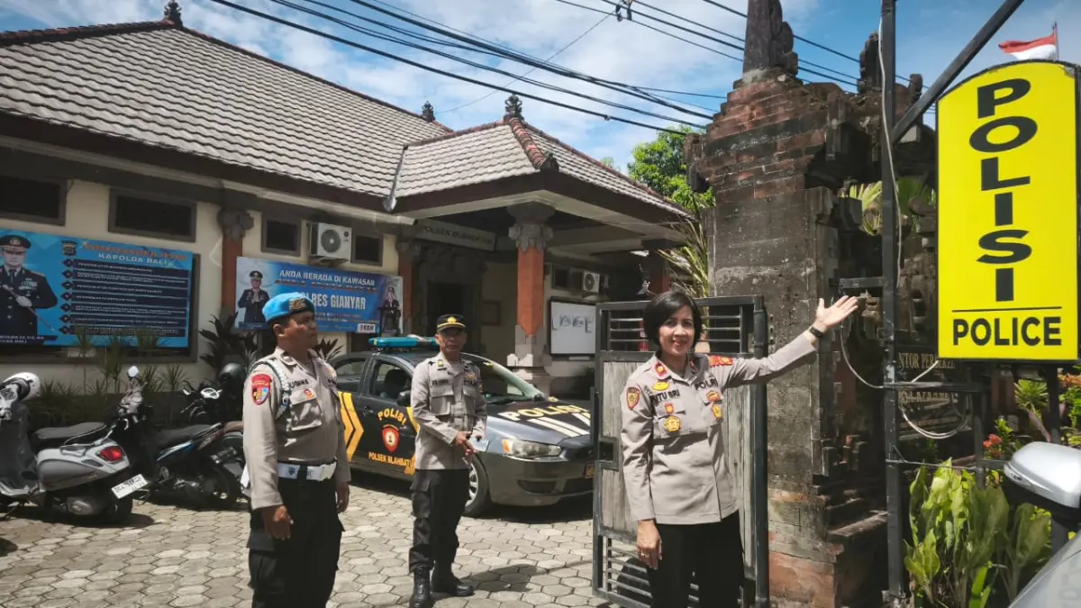 POLSEK : Mapolsek Blahbatuh sementara yang berlokasi diKantor Desa Keramas.