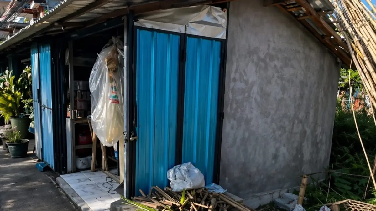 Salah satu yang bangunan yang berada di saluran got Desa Sibangkaja, Kecamatan Abiansemal. (Istimewa)