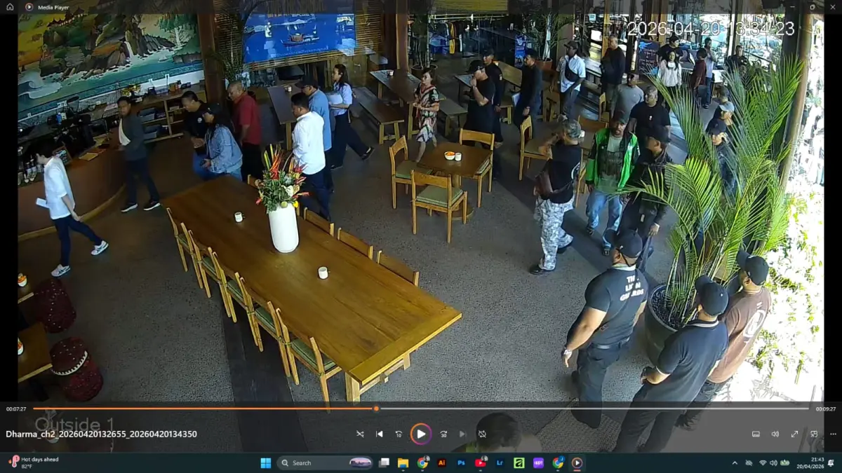 Situasi Dharma Restoran yang didatangi puluhan orang hingga berujung laporan polisi atas dugaan pengancaman dan intimidasi. (Bali Express/Istimewa)