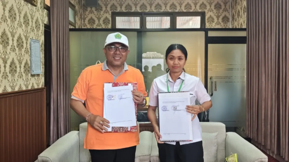 PKS : Penandatanganan kerjasama Kemenag Gianyar dengan SDN 5 Sebatu Tegallalang.
