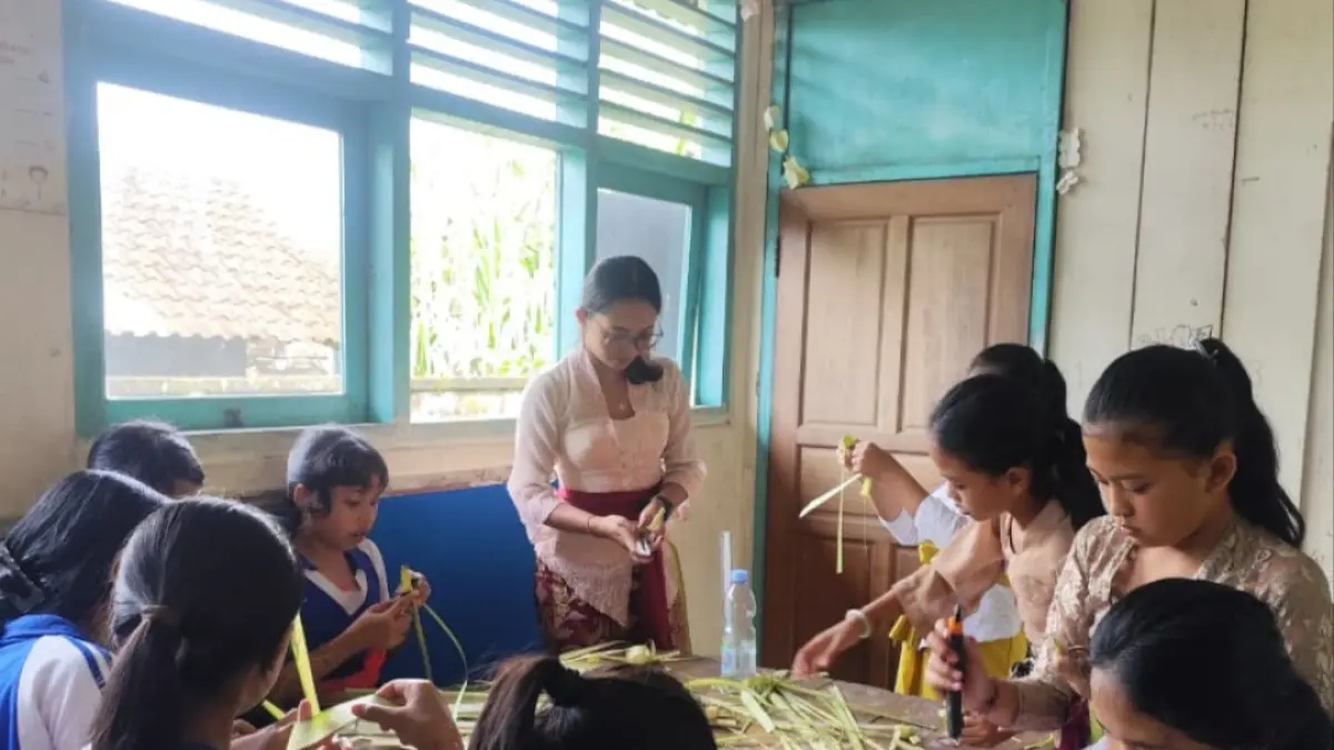 PASRAMAN : Kegiatan pasraman di SDN 4 Tegallalang.&nbsp;