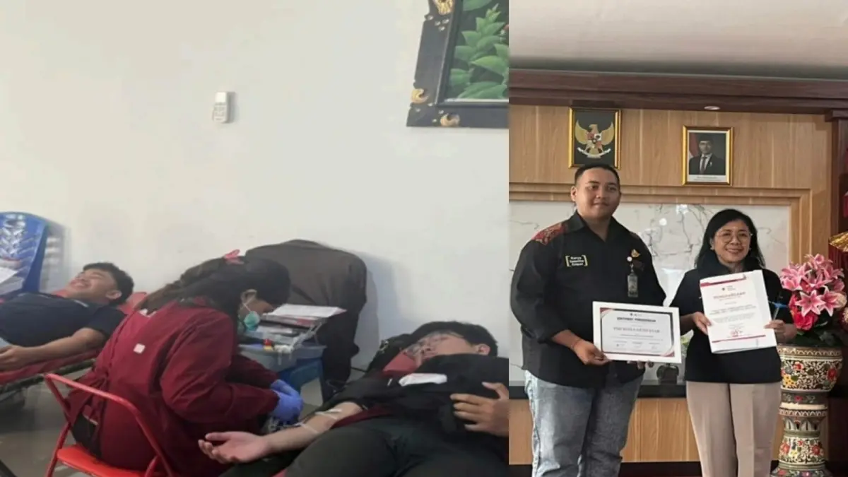 Kegiatan donor darah yang diselenggarakan KSE Unud. (Bali Express/Istimewa)