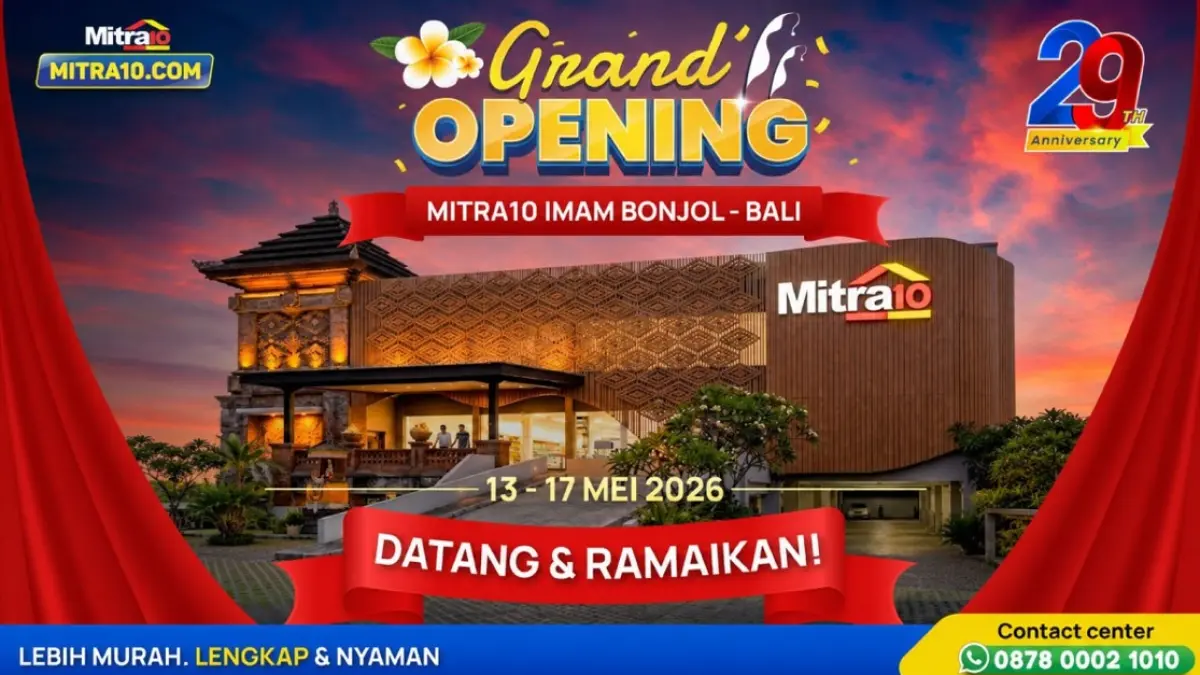 Grand Opening Mitra10 Imam Bonjol Bali yang menghadirkan pengalaman belanja bahan bangunan lebih praktis dan nyaman dalam satu tempat