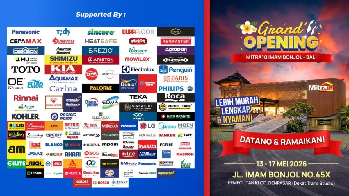 Grand Opening Mitra10 Imam Bonjol Bali yang menghadirkan pengalaman belanja bahan bangunan lebih praktis dan nyaman dalam satu tempat