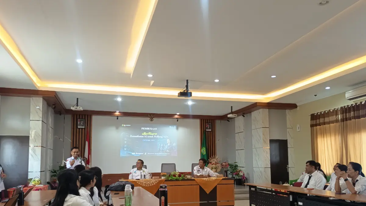 DIKLAT: Pembukaan diklat pemanfaatan AI untuk wellbeing ASN di Balai Diklat Keagamaan Denpasar.&nbsp;