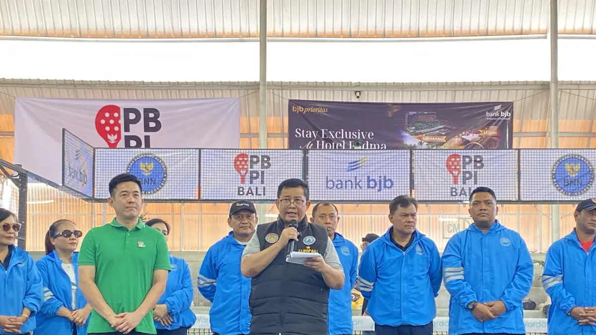 Kepala BNNP Bali Brigjenpol Budi Sajidin saat membuka Turnamen Padel Piala Bersinar Kepala BNN RI Tahun 2026 Bali Series. (Bali Express/Istimewa)
