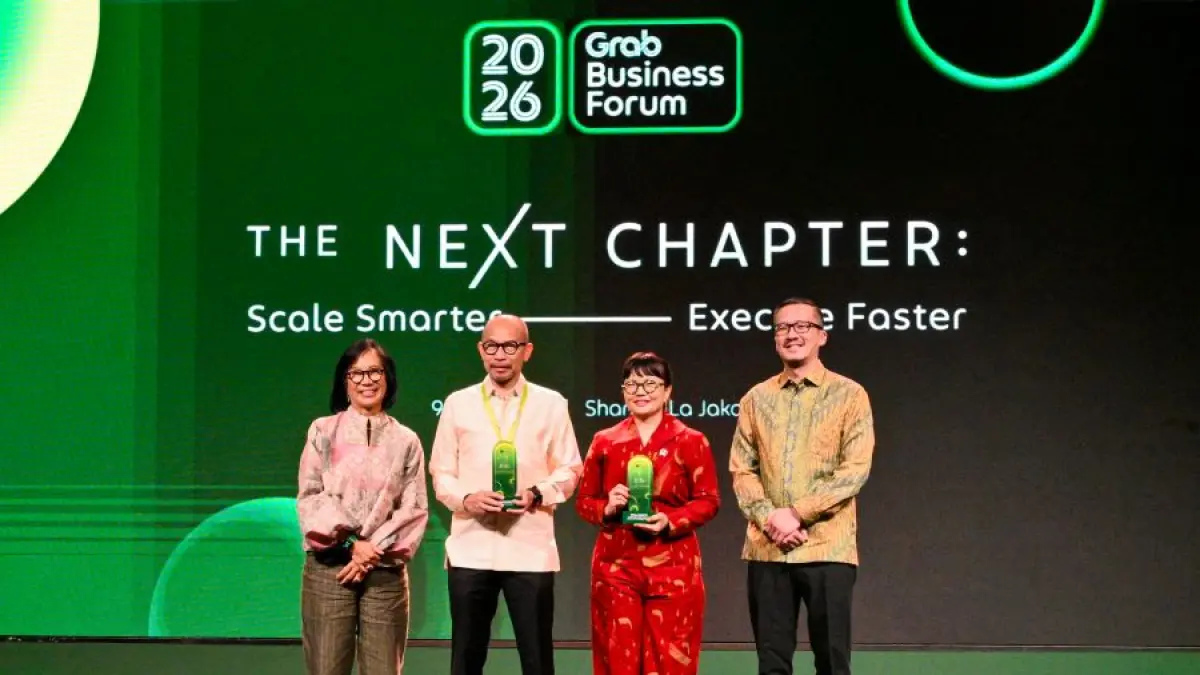 Dari kiri ke kanan) Neneng Goenadi, Chief Executive Officer Grab Indonesia; M. Chatib Basri, ekonom senior Indonesia sekaligus Menteri Keuangan Republik Indonesia periode 2013-2014; Stella Christie, Wakil Menteri Pendidikan Tinggi, Sains, dan Teknologi Republik Indonesia; dan Roy Nugroho, Director of Commercial Grab Indonesia. (Ist)