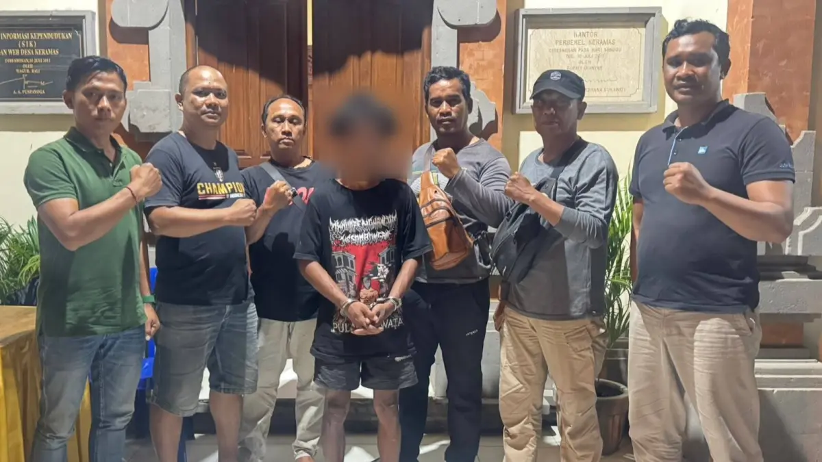 DIBEKUK : Pelaku curanmor di Keramas dibekuk Unit Reskrim Polsek Blahbatuh.&nbsp;