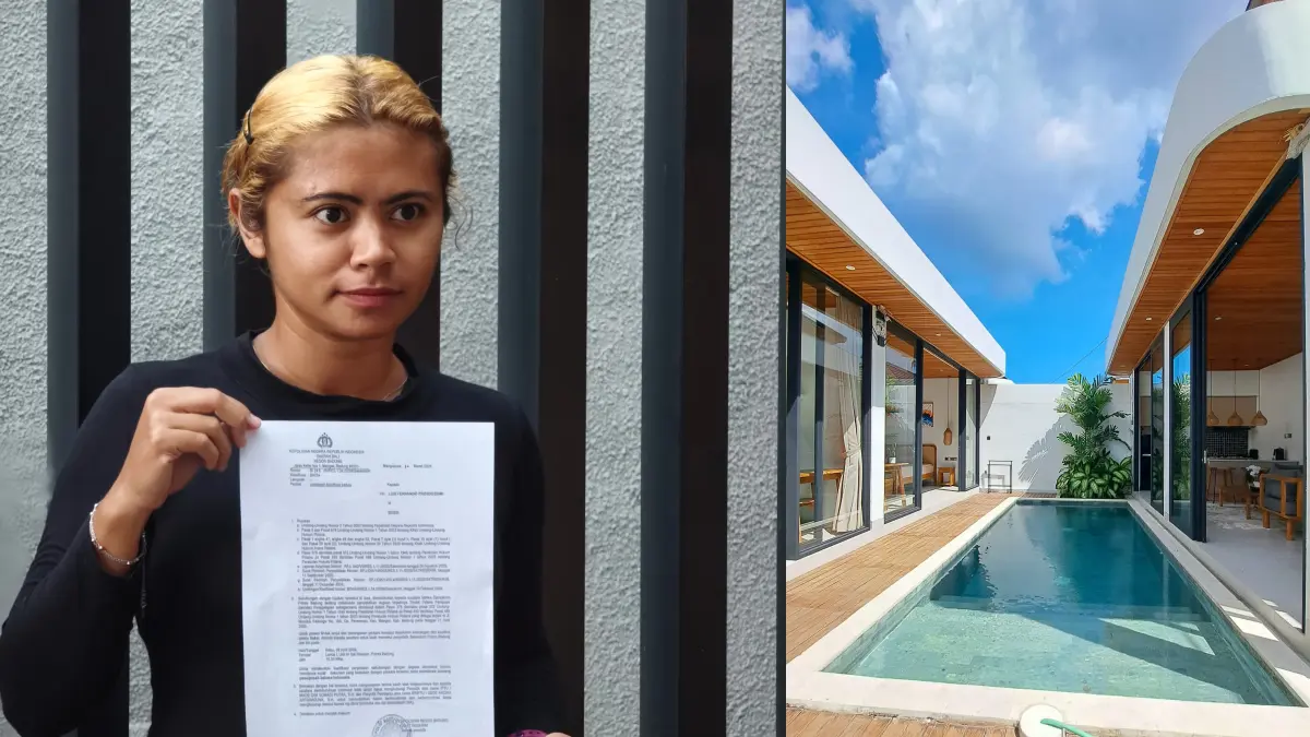 Elena mewakil wanita asal Australia menjelaskan terkait laporan dugaan penipuan dan penggelapan dalam bisnis sewa villa terhadap WNA Brasil. (Bali Express/Istimewa)