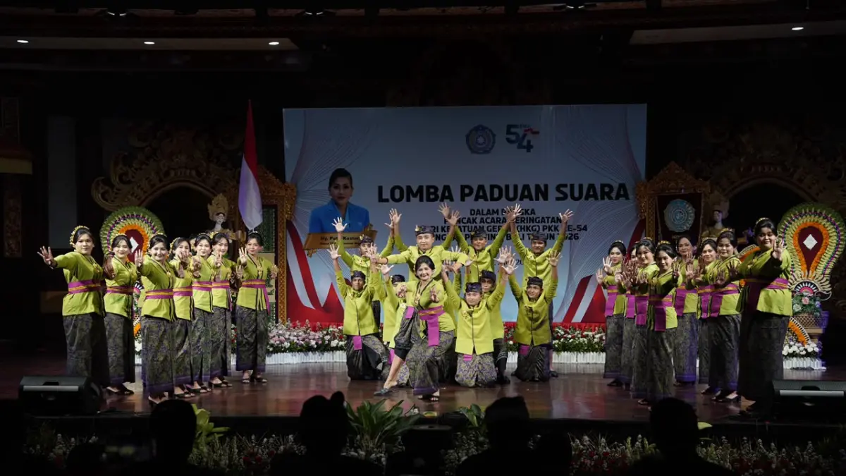 LOMBA :  Lomba Paduan Suara dalam rangkaian Hari Kesatuan Gerak (HKG) PKK ke-54 Tingkat Provinsi Bali Tahun 2026 yang berlangsung di Gedung Ksirarnawa, Art Centre Denpasar, Kamis (2/7).