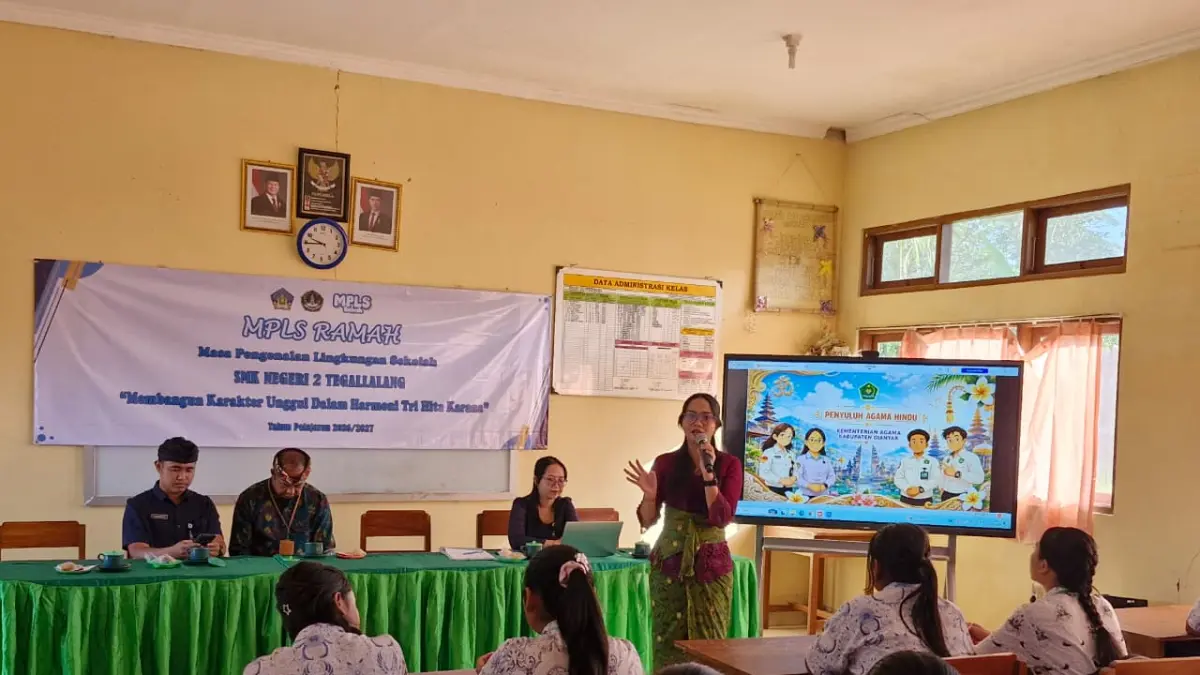 PENYULUHAN : Penyuluhan keagamaan di SMKN 2 Tegallalang.&nbsp;