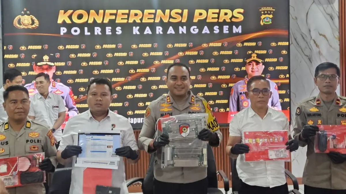 Polres Karangasem melaksanakan rilis pengungkapan kasus periode Juni-Juli 2026, Rabu (29/7/2026). (Adi Prabawa/Bali Express)