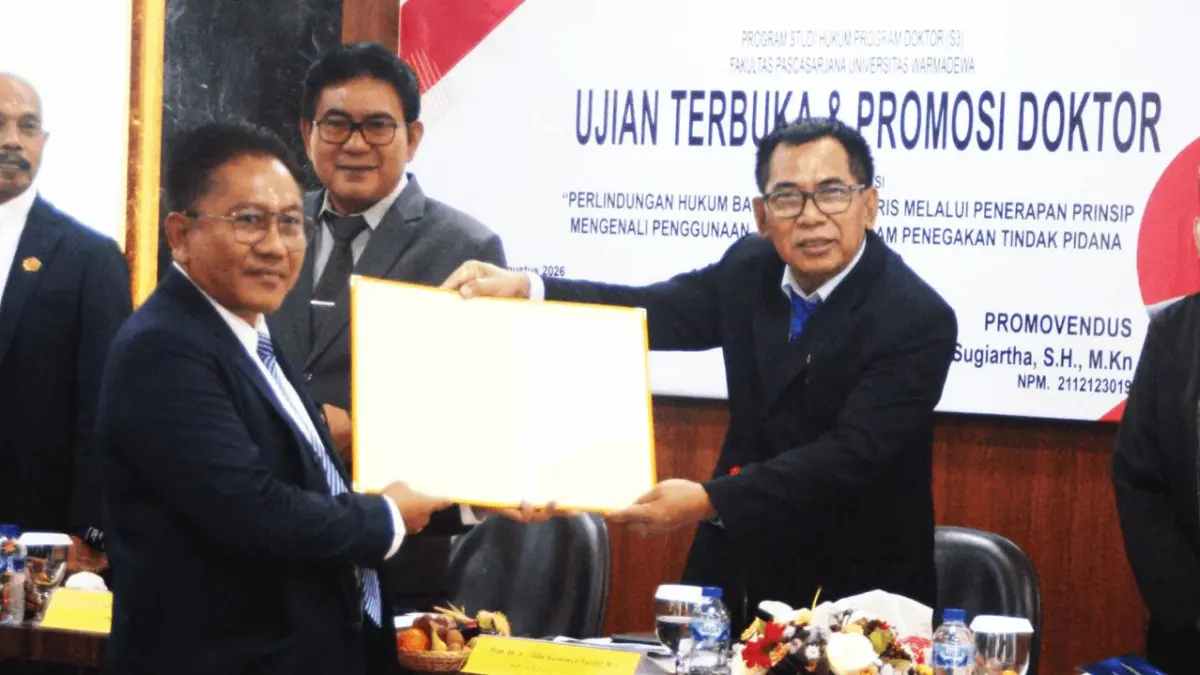 Lulus Doktor dengan Predikat Sangat Memuaskan, I Ketut Sugiartha Usulkan Perubahan UU demi Lindungi Profesi Notaris
