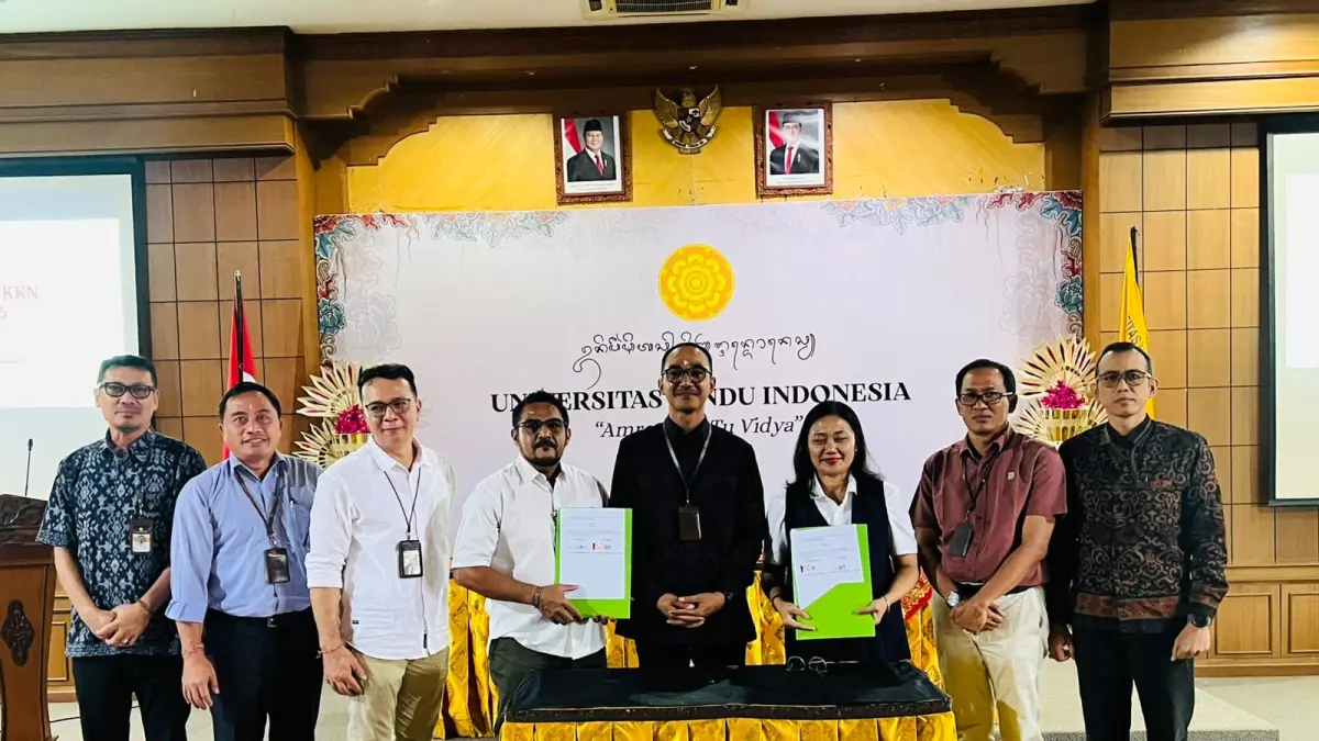 TERLINDUNGI: Sebanyak&nbsp;387 mahasiswa Universitas Hindu Indonesia (UNHI) yang mengikuti KKN di Kabupaten Tabanan didaftarkan dalam program Jaminan Kecelakaan Kerja (JKK) dan Jaminan Kematian (JKM)