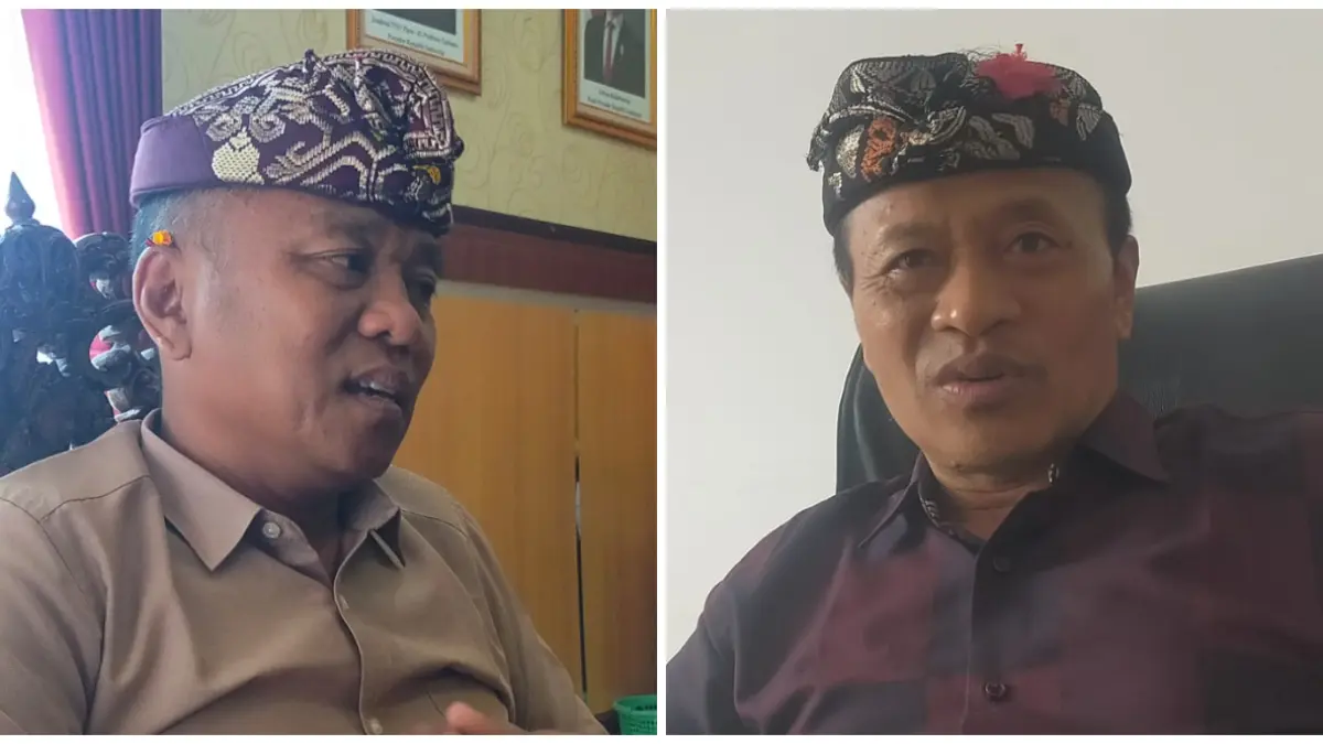 Sekda Bangli I Dewa Bagus Riana Putra (kiri) dan Ketua DPRD Bangli I Ketut Suastika. (I Made Mertawan/Bali Express)