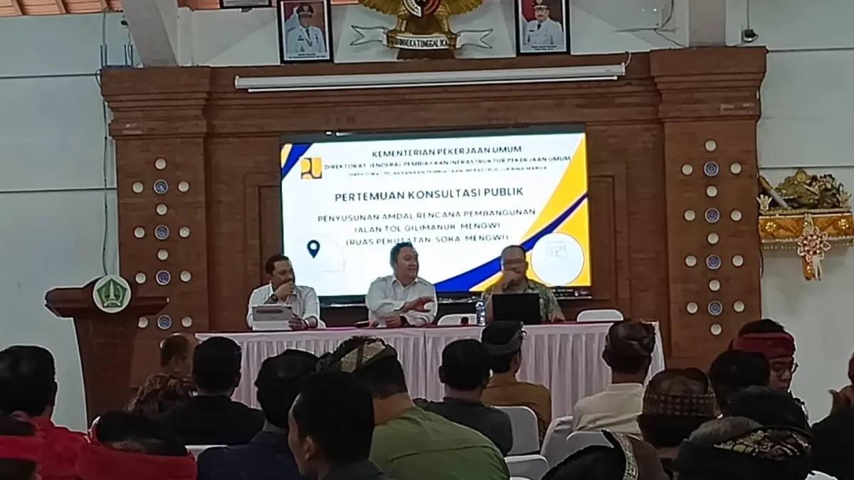 Konsultasi Publik oleh Kementerian Pekerjaan Umum terkait penyusunan dokumen Amdal rencana Pembangunan tol Gilimanuk-Mengwi, Kamis (20/8/2026). (Ist)