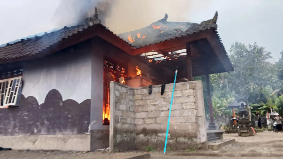 Rumah kontrakan di Desa Abang, Kecamatan Abang, Karangasem, mengalami kebakaran, Kamis (10/9/2026). (Ist)
