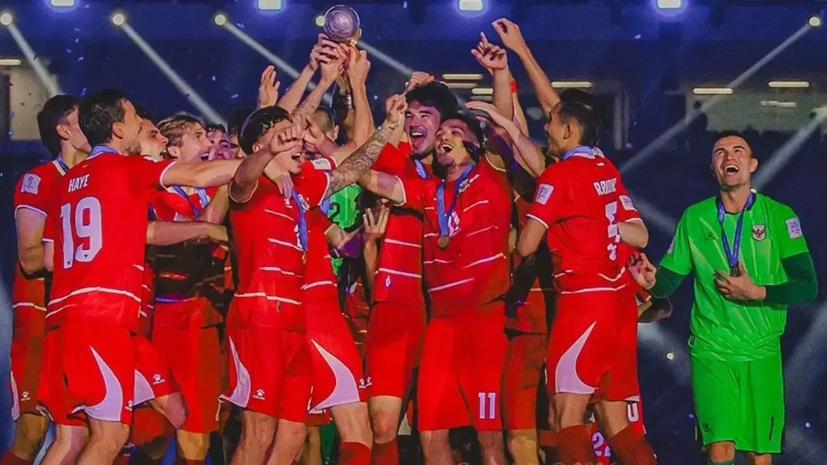 Timnas Indonesia resmi menempati peringkat 117 dunia setelah menjuarai FIFA ASEAN Cup 2026. (Timnas Indonesia)
